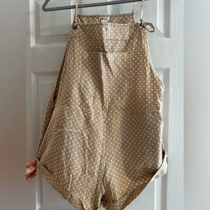 Wild Pursuit Short Overalls in light chambray w/ polka dots Billabong brand new